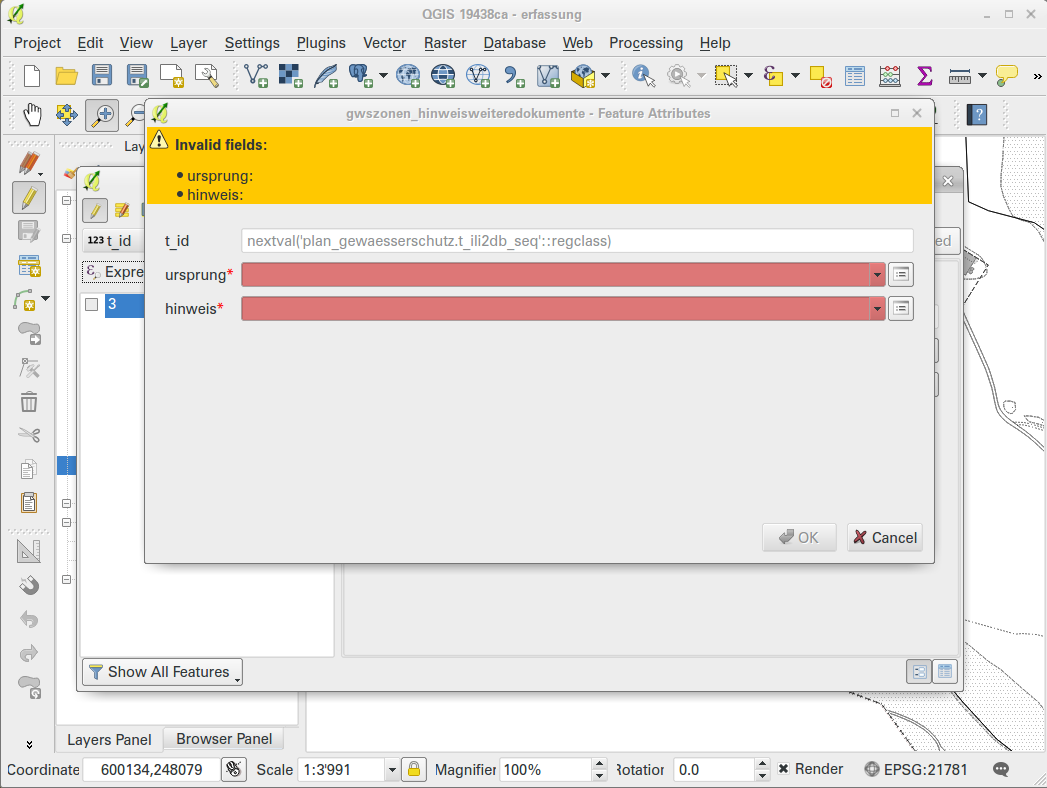 Datenerfassung in QGIS