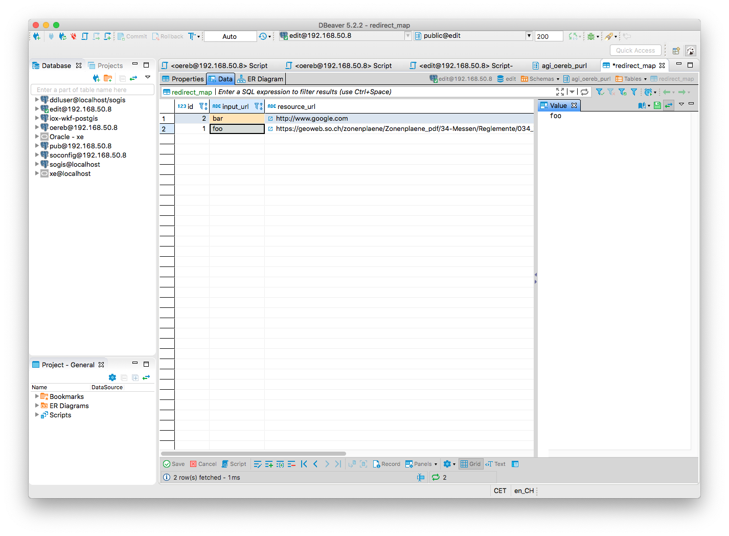 Redirect Table DBeaver