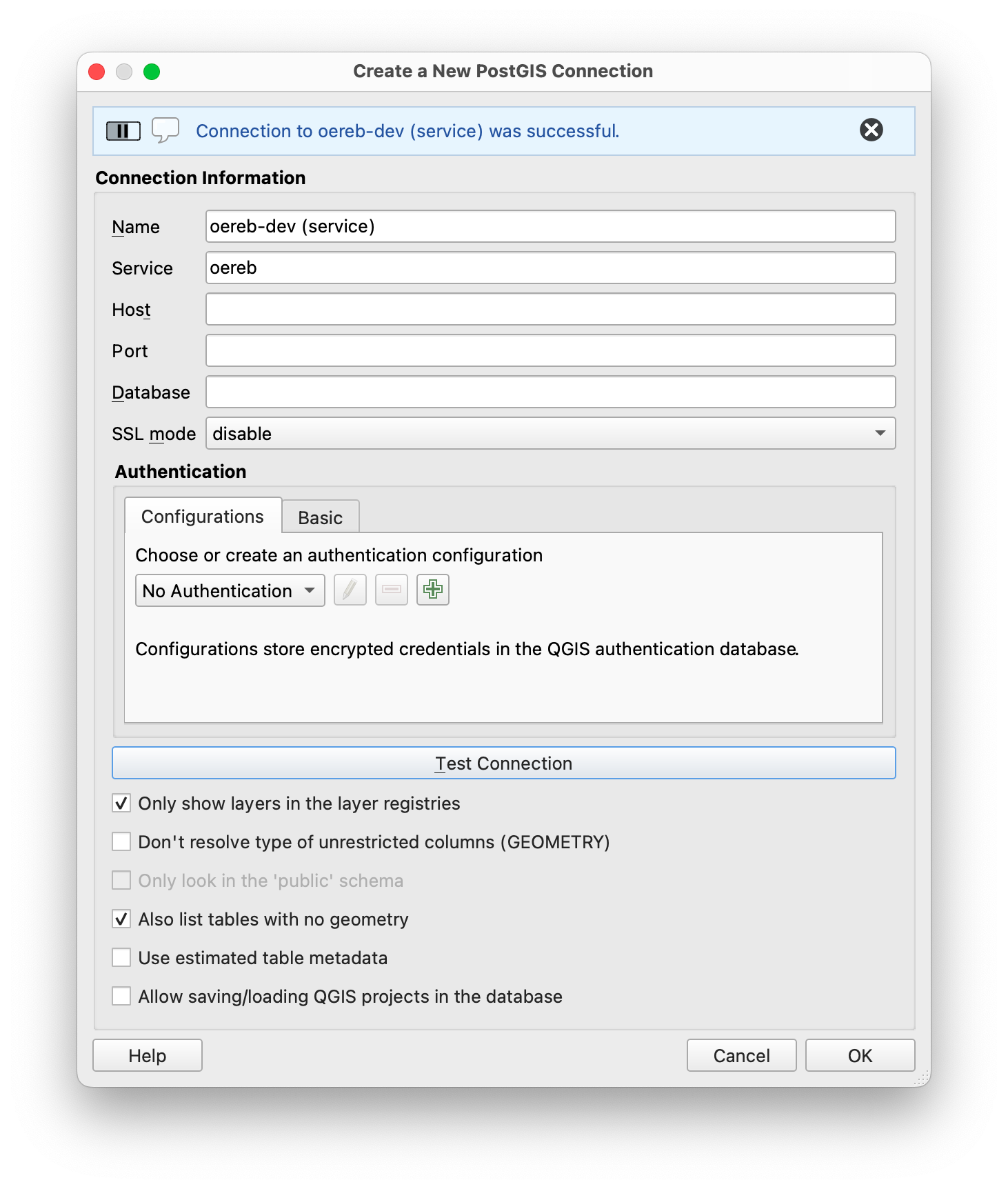 qgis pg connection