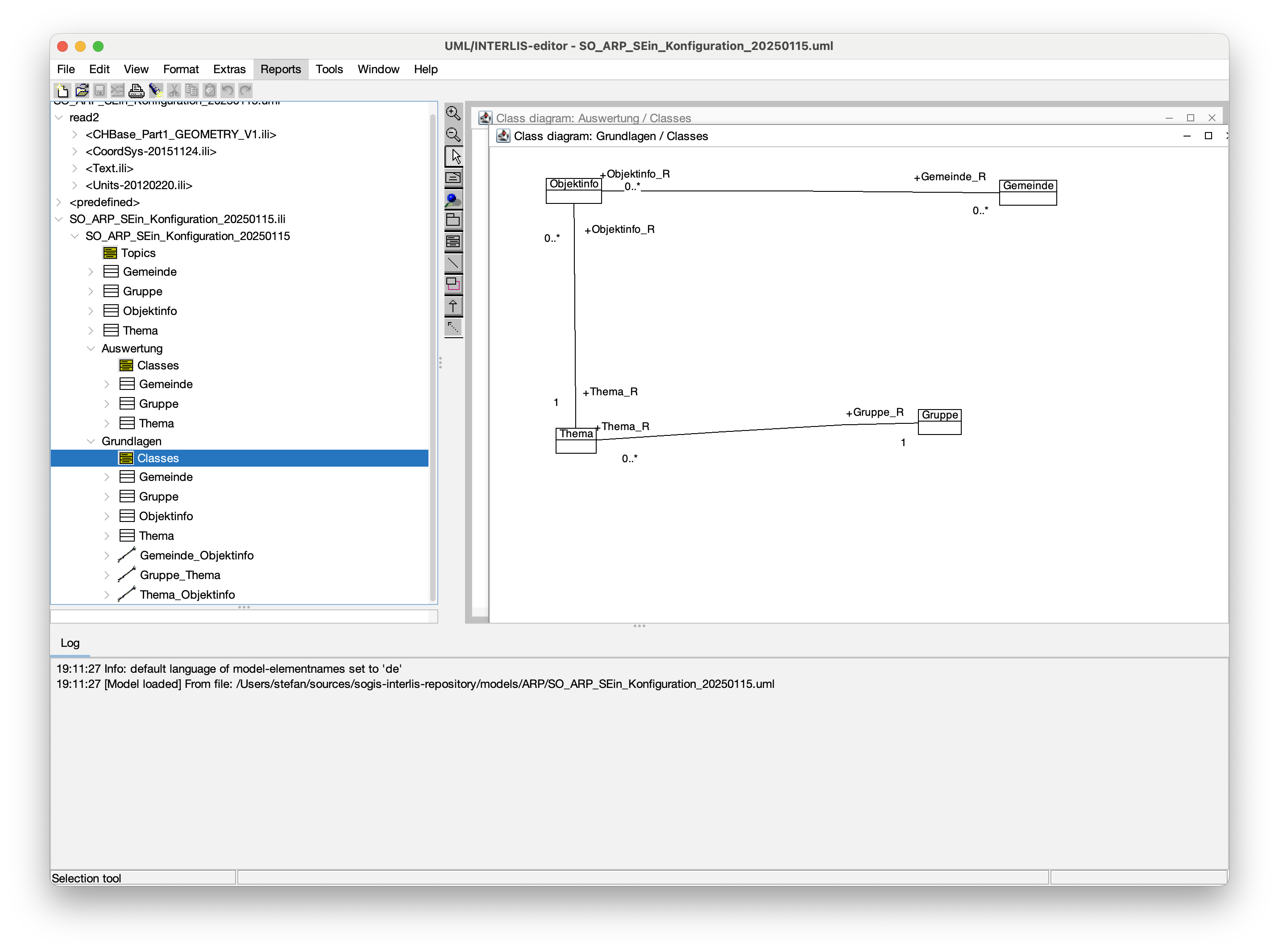 UML/INTERLIS-Editor mit neuer Theme