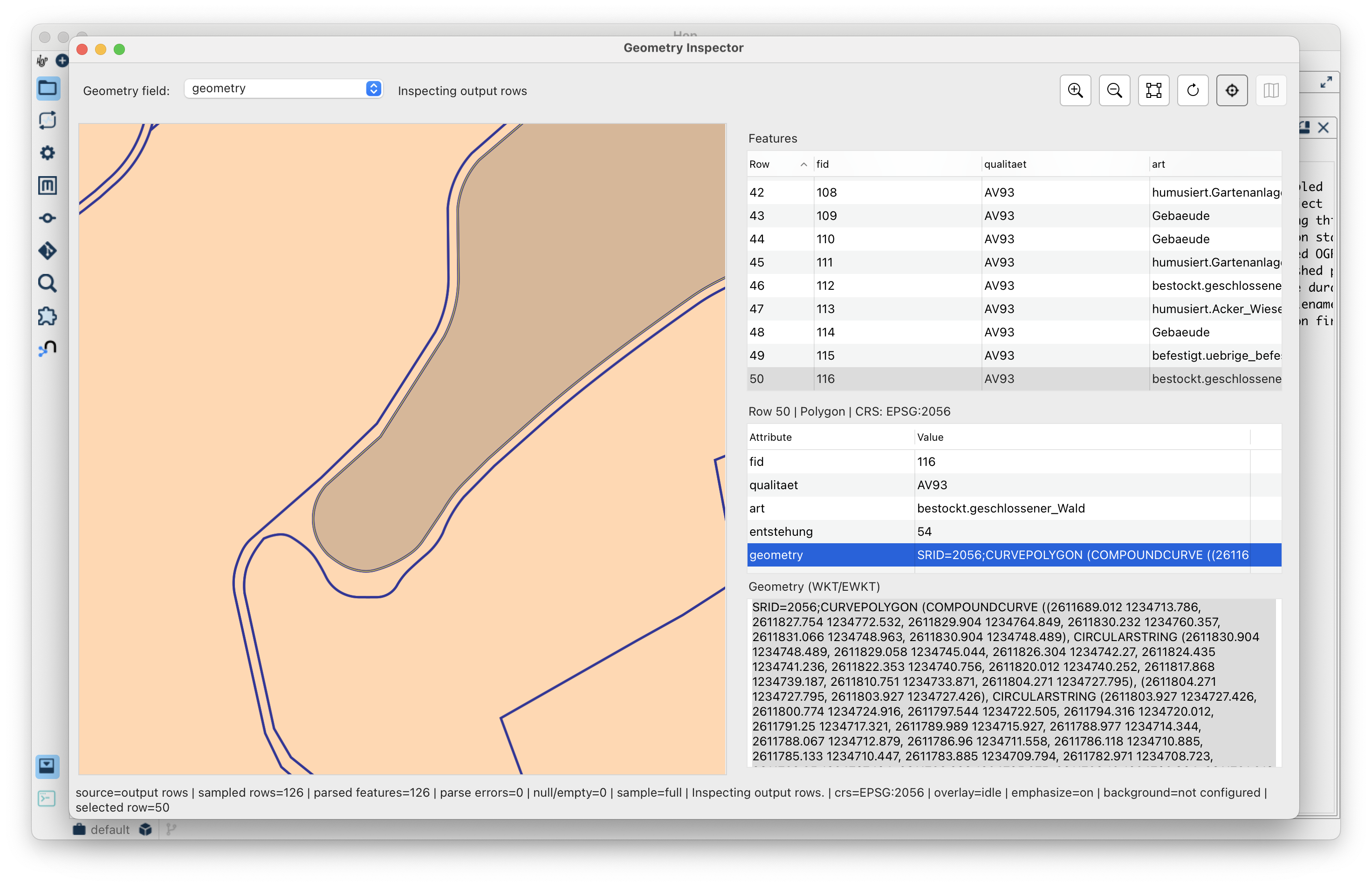 Inspector preview curves